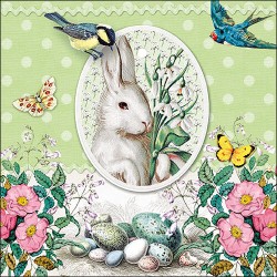 1 Pakje papieren lunch servetten - White Rabbit Green - Ambiente