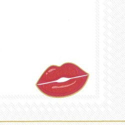 1 pack paper cocktail napkins - Kisses for you - IHR