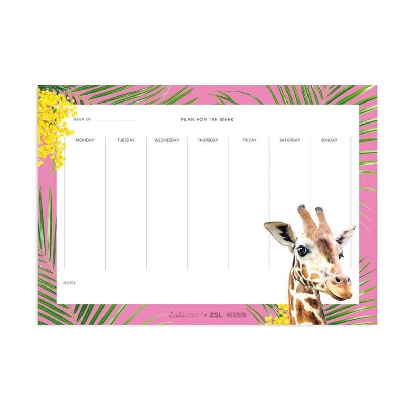 A4 - Weekplanner - Notitieblok -  Giraf