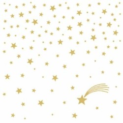 1 Pack Paper Lunch Napkins - Shooting Star white+gold - PPD