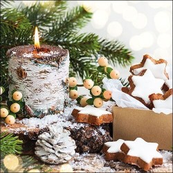 1 Pakje papieren lunch servetten - Birchwooden Candle - Ambiente