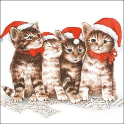 1 Pack Paper Lunch Napkins - Singing Cats - Ambiente