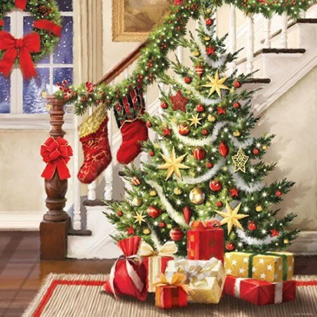 1 Pakje papieren lunch servetten - Decorated Staircase - Ambiente