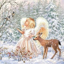 1 Pack Paper Lunch Napkins - Winter Angel - Ambiente