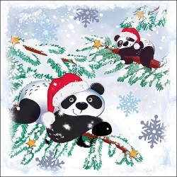 1 Pakje papieren lunch servetten - Pandas In Snow - Ambiente