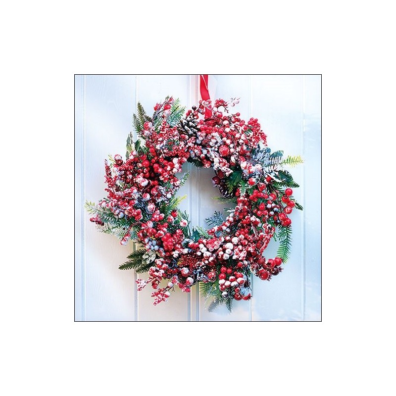 1 Pack Paper Lunch Napkins - Frozen Wreath - Ambiente 1 Pack Paper Lunch Napkins - Frozen Wreath - Ambiente