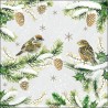 1 Pakje papieren lunch servetten - Sparrows In Snow - Ambiente