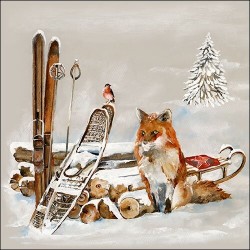 1 Pack Paper Lunch Napkins - Fox And Bird - Ambiente