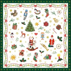 1 Pakje papieren lunch servetten - Ornaments All Over Green - Ambiente