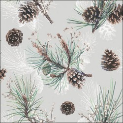 1 Pack Paper Lunch Napkins - Pine Cone All Over - Ambiente