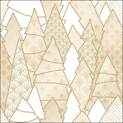 1 Pack Paper Lunch Napkins - Luxury Trees White - Ambiente
