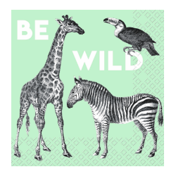 1 Pack Paper Lunch Napkins - Zimo Mint / Giraffe - Zebra - Stewo
