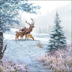 1 Pakje papieren lunch servetten - Deer Family - Ambiente