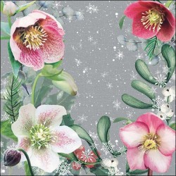 Ambiente - Lunch Napkins - Helleborus Orientalis Grey