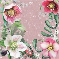 1 Pakje papieren lunch servetten - Helleborus Orientalis Rose - Ambiente