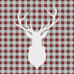 1 Pack Paper Lunch Napkins - Deer Outline Red - Ambiente