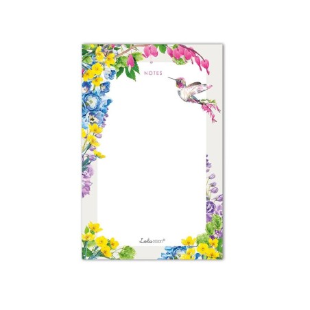 Notepad - Tear off - Hummingbird - Grey - 11x16 cm