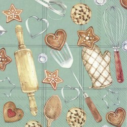 1 Pack Paper Lunch Napkins - Winter bakery turquoise - IHR