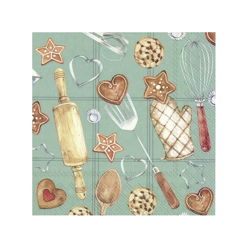 1 Pack Paper Lunch Napkins - Winter bakery turquoise - IHR 1 Pack Paper Lunch Napkins - Winter bakery turquoise - IHR