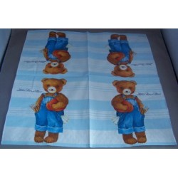 1 Pakje papieren lunch servetten - Little Bear Blue - Ambiente