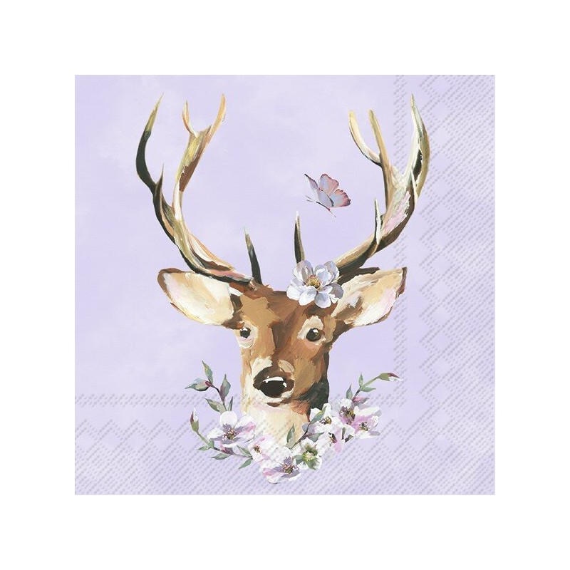 1 Pack Paper Lunch Napkins - Janne lilac - IHR 1 Pack Paper Lunch Napkins - Janne lilac - IHR