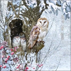 1 Pakje papieren lunch servetten - Barn Owl - Ambiente