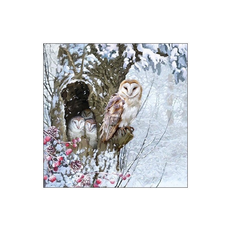 1 Pakje papieren lunch servetten - Barn Owl - Ambiente 1 Pakje papieren lunch servetten - Barn Owl - Ambiente
