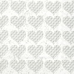 Paper Lunch Napkins - Fancy hearts silver - IHR