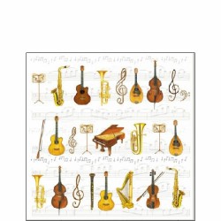 1 Pakje papieren lunch servetten - Orchestra - Ambiente - Muziek servetten