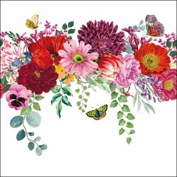 Ambiente - Lunch Napkins - Flower Border White