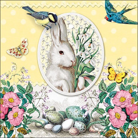 1 Pakje papieren lunch servetten - White Rabbit Yellow - Ambiente