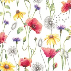 1 Pack Paper Lunch Napkins - Poppy Meadow - Ambiente
