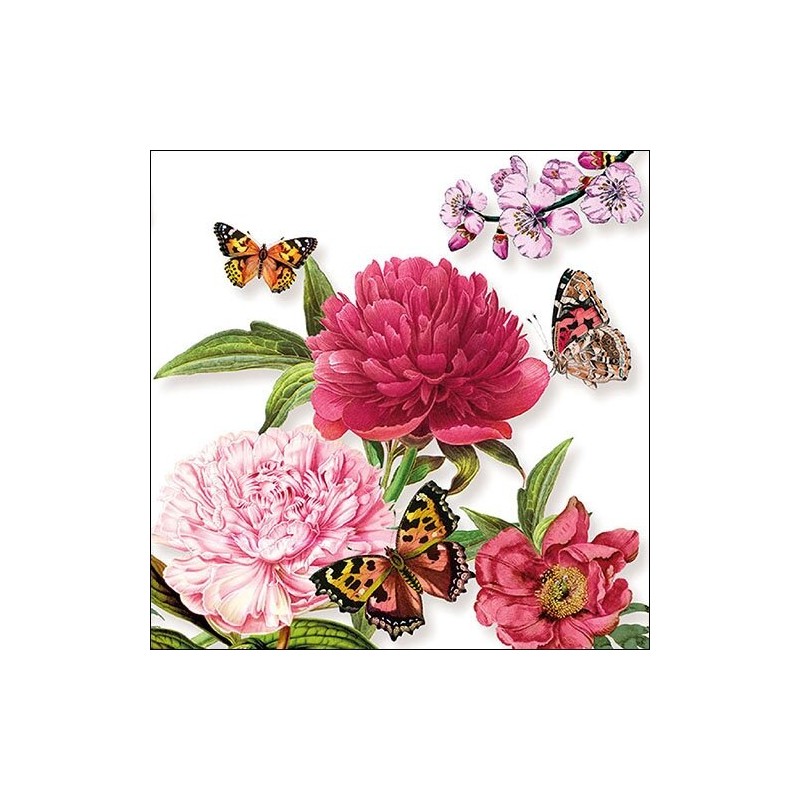 1 Pack Paper Lunch Napkins - Peonien White - Ambiente 1 Pack Paper Lunch Napkins - Peonien White - Ambiente