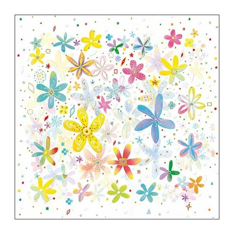 1 Pack Paper Lunch Napkins - Fancy Flowers - Ambiente 1 Pack Paper Lunch Napkins - Fancy Flowers - Ambiente