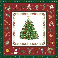 1 Pakje papieren lunch servetten - Christmas Evergreen Red - Ambiente