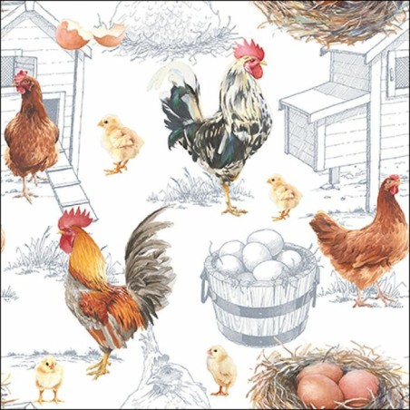 1 Pakje papieren lunch servetten - Chicken Farm - Ambiente