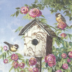 1 Pack Paper Lunch Napkins - Lovely birdhouse - IHR