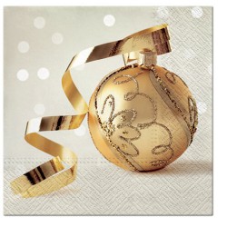 1 Pakje papieren lunch servetten - Golden Bauble - PAW