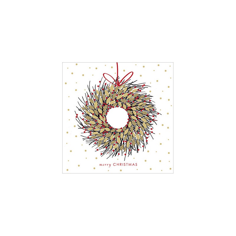 1 Pack Paper Lunch Napkins - Couronne d'Or - Kerstkrans - PPD 1 Pack Paper Lunch Napkins - Couronne d'Or - Kerstkrans - PPD
