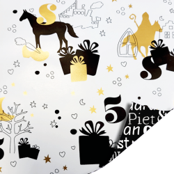 Sinterklaas Gift Wrapping Paper - High Roofs and Sinterklaas Letters - 30x200 cm