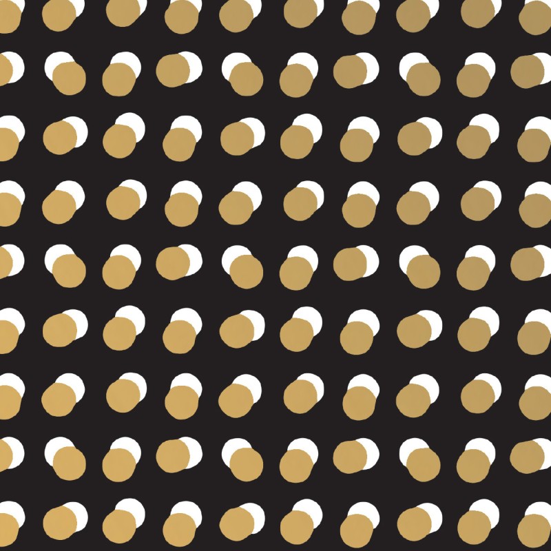 Wrapping Paper 70 cm - Dots black/gold