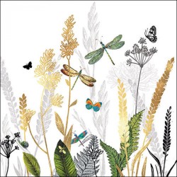 1 Pakje Papieren Lunch Servetten - Ornamental flowers white - 1 pakje - Ambiente
