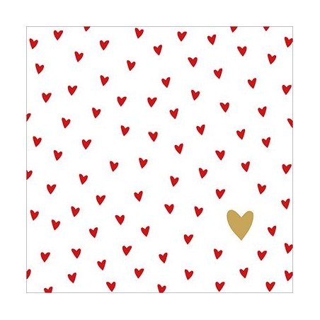 1 Pakje papieren cocktail servetten - Little hearts - PPD