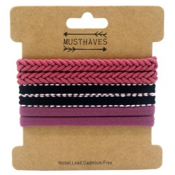 6 Hair Ties - Set Purple