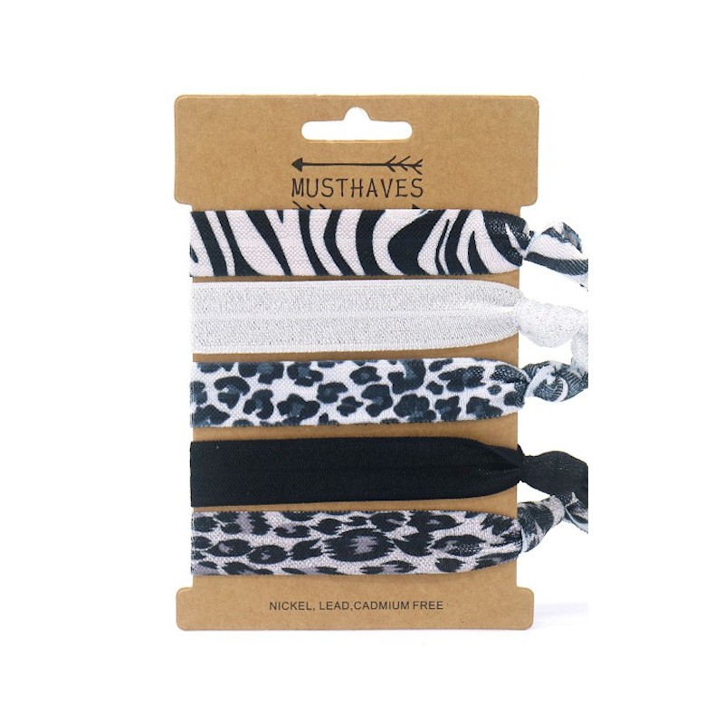 Ibiza Hair Tie - Bracelet - Animal Mix - 5 Hair Ties
