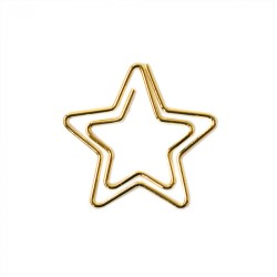 10 Paperclips - Star - Gold 30 x 30 mm