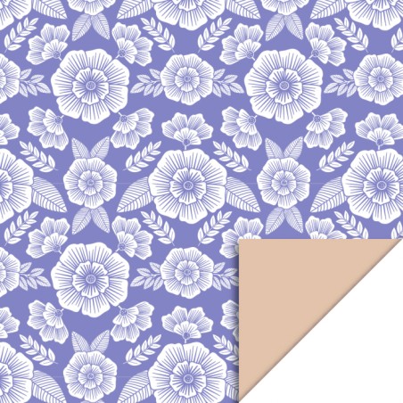 Wrapping Paper - Flowers Violet - Nude - 70cm wide - House of Products - Geschenkenlaantje.nl