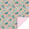 Wrapping Paper - Roller Skates Nude - Check Blush Pink - 70cm wide