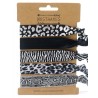 Ibiza Hair Tie - Bracelet - Animal Print - Silver - Black - 5 Hair Ties