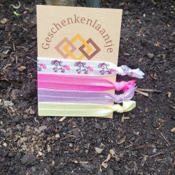 Ibiza Hair Tie - Bracelet - Horses - Pink - Lilac - Yellow - 4 Hair Ties
